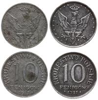 Polska, zestaw 2 x 10 fenigów, 1917