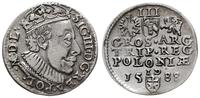 trojak  1588, Olkusz, duża głowa króla, litery I