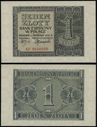 1 złoty 1.08.1941, seria AF, numeracja 3648489, 
