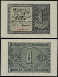 1 złoty 1.08.1941, seria AF, numeracja 3648408, 