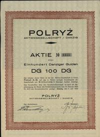 akcja na 100 guldenów 1.07.1933, Gdańsk, numerac