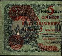 5 groszy 28.04.1924, lewa część, przybrudzony pa