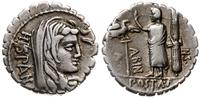 denar serratus 81 pne, Rzym, Aw: Głowa Hispanii 