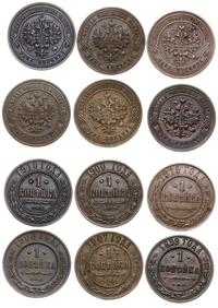 lot 6 x 1 kopiejka 1899, 1900, 1907, 1908, 1910,