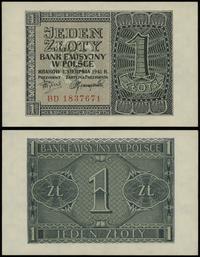 1 złoty 1.08.1941, seria BD, numeracja 1837671, 