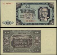 20 złotych 1.07.1948, seria KC, numeracja 640687