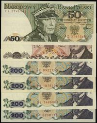 zestaw 6 banknotów, 50 złotych 1.06.1986 seria F