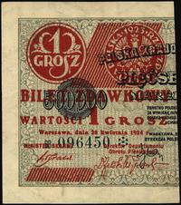 1 grosz 28.04.1924, część lewa, seria BB *, bard