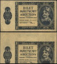 1 złoty 1.10.1938, strona główna banknotu wydruk