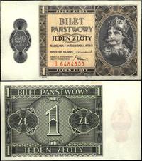 1 złoty 1.10.1938, seria IG, mało widoczna plamk