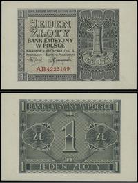 1 złoty 1.08.1941, seria AB, numeracja 4223149, 