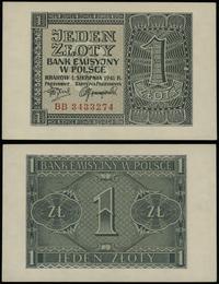 1 złoty 1.08.1941, seria BB, numeracja 3433274, 