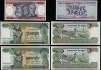 zestaw 5 banknotów:, Kambodża, 2 x 100 i 2 x 500
