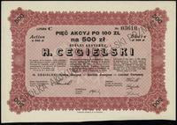 5 akcji po 100 złotych = 500 złotych 1.04.1929, 