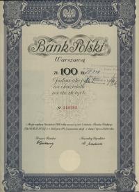Polska, zestaw: 1 akcja na 100 złotych i 5 akcji po 100 złotych, 1.04.1934