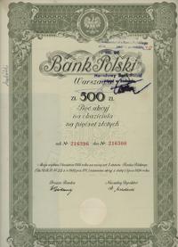 Polska, zestaw: 1 akcja na 100 złotych i 5 akcji po 100 złotych, 1.04.1934