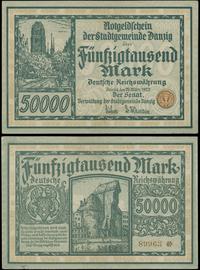50.000 marek 20.03.1923, druk zielony, numeracja