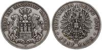 Niemcy, 5 marek, 1876 J