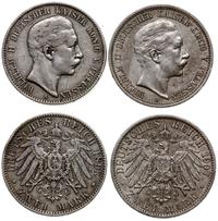 zestaw 2 x 2 marki 1893 A, 1907 A, Berlin, patyn