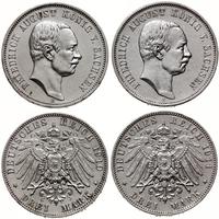 Niemcy, zestaw 2 x 3 marki, 1910 E, 1911 E