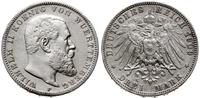 3 marki 1909 F, Stuttgart, moneta czyszczona, AK