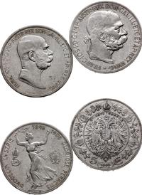 Austria, zestaw 2 x 5 koron, 1900, 1908