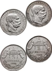Węgry, zestaw 2 x 5 koron, 1900 KB, 1908 KB