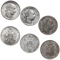 lot 3 monet, Wiedeń i Kremnica, 1 floren 1877, 1