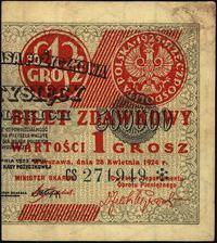 1 grosz 28.04.1924, Seria CS z gwiazdką, bilet z