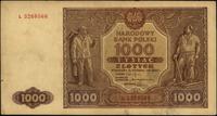 1.000 złotych 15.01.1946, seria L, przegięty na 