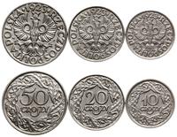 lot 3 monet 1923, 10 groszy, 20 groszy oraz 50 g