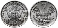 2 złote 1972, Warszawa, aluminium, z pięknym bla