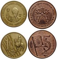 Watykan (Państwo Kościelne), zestaw 2 monet próbnych: 5 centów 2005, 10 centów 2009