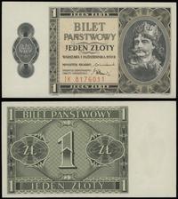 1 złoty 1.10.1938, seria IK, numeracja 8176011, 