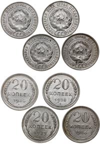 Rosja, lot 4 x 20 kopiejek, 1924, 1926, 1929, 1930