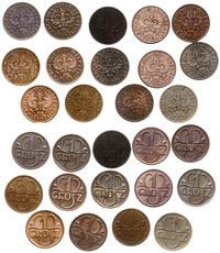 Polska, zestaw 14 x 1 grosz (komplet roczników), 1923, 1925, 1927, 1928, 1930, 1931, 1932