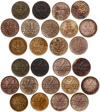 Polska, zestaw 13 x 2 grosze (komplet roczników oprócz 1930), 1923, 1925, 1927, 1928, 1931, 1932, 1933