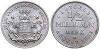 1/2 miliona marek 1923 J, Hamburg, aluminium, pi
