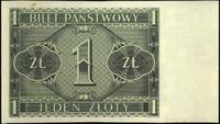 1 złoty 1.10.1938, druk tylko na stronie odwrotn