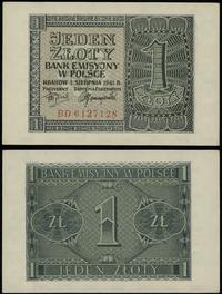 1 złoty 1.08.1941, seria BD, numeracja 6127128, 
