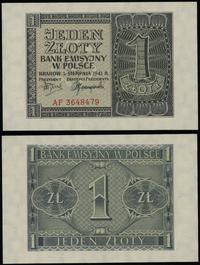 1 złoty 1.08.1941, seria AF, numeracja 3648479, 