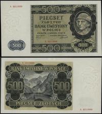 500 złotych 1.03.1940, seria A, numeracja 501189