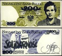 200 złotych 31.01.1986, pseudobanknot Solidarnoś