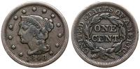 1 cent 1848, typ Young Head, patyna, zacięcie
