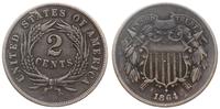2 centy 1864, Filadelfia, duże motto, patyna