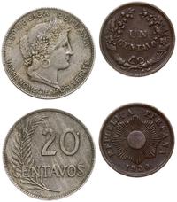 Peru, zestaw 2 monet, 1920