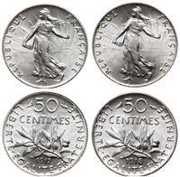 Francja, zestaw 2 x 50 centimes, 1917 i 1918