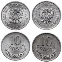 Polska, zestaw 2 x 10 groszy, 1968 i 1969