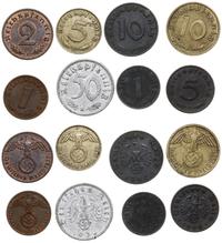 zestaw 8 monet, w skład zestawu wchodzi: 1 fenig