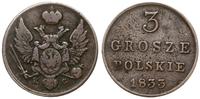 Polska, 3 grosze, 1833 KG